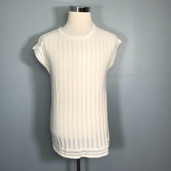 Vince Camuto Women’s Top M Medium Striped Solid - Picture 5 of 11